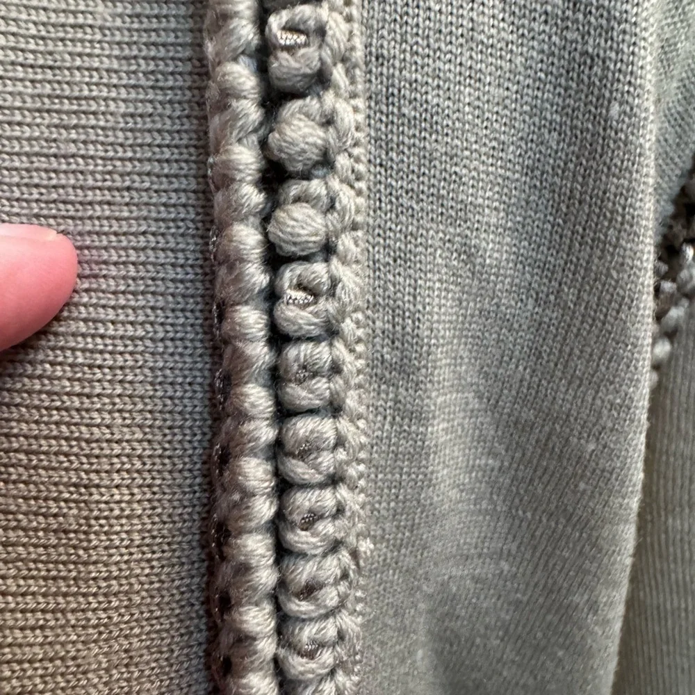 MERINO EXTRA FINE ELIE TAHARI Open Front Cable Knit Cardigan Super Soft Cream